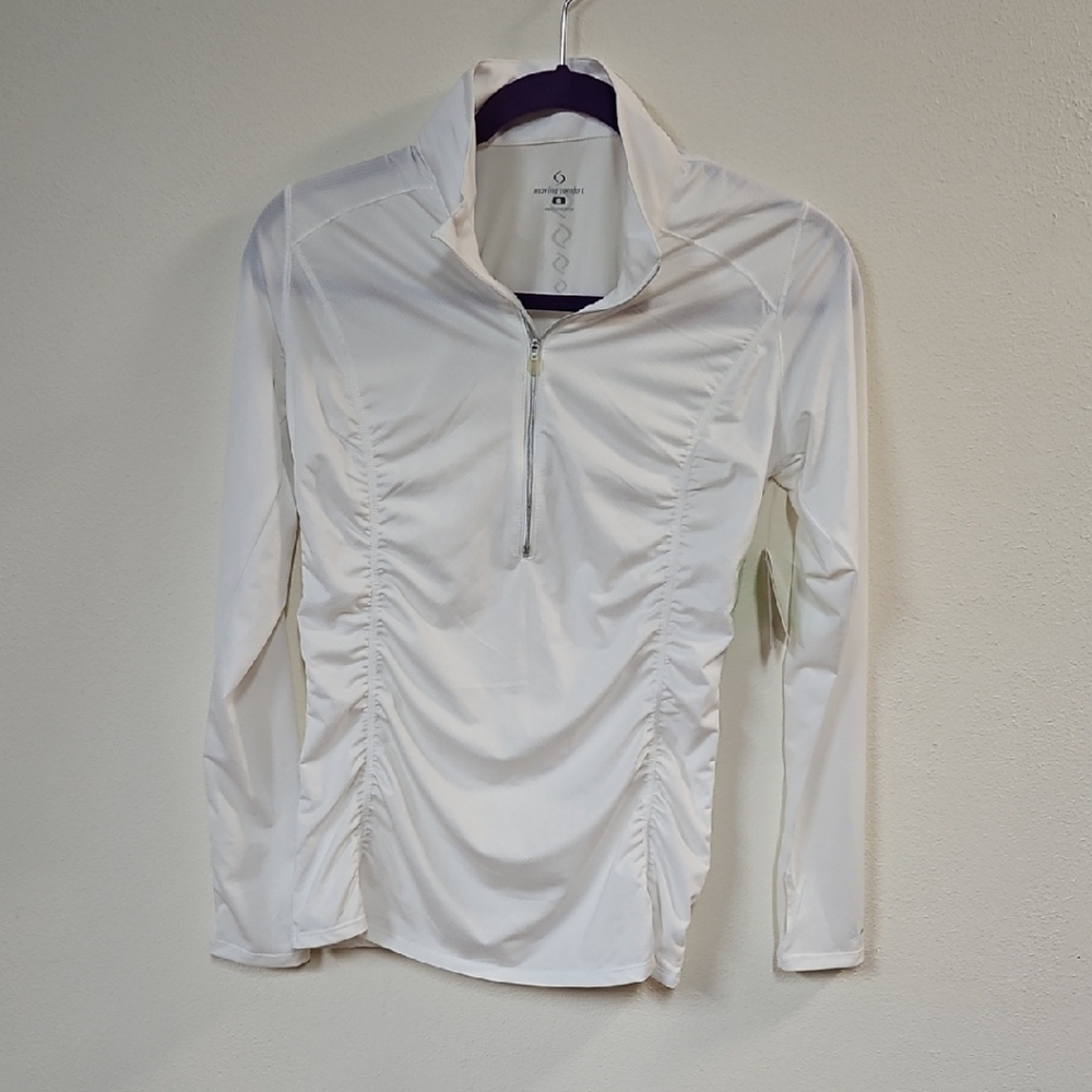 Moving Comfort White Long Sleeve Top with Zipper